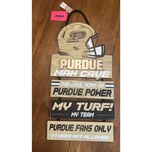 Foco University Of Indiana Boilermakers Purdue Football Man Cave Wooden Sign NEW